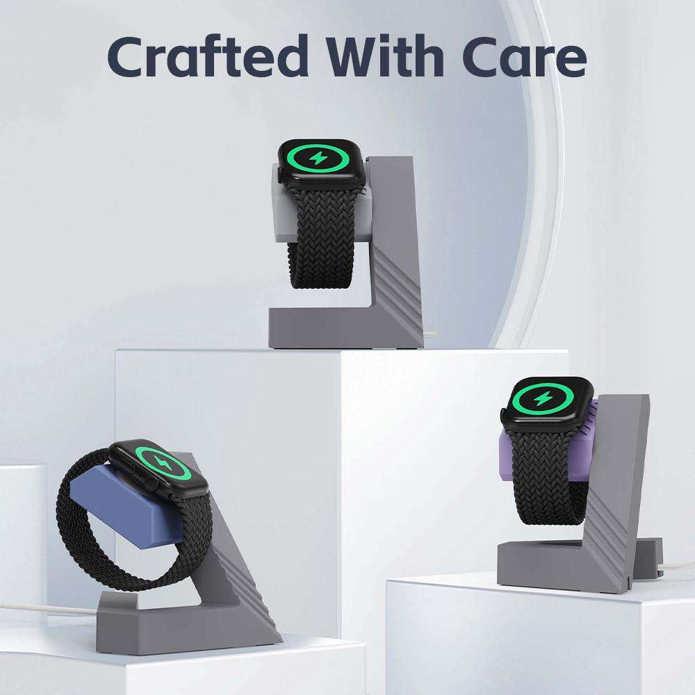 Modern Geometric Apple Watch Charging Stand – Compatible with Series 10/9/8/7/6/5/4/3 & Ultra 1 Dock