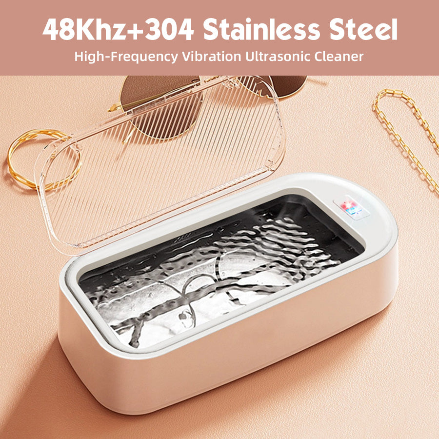 Mini Portable Ultrasonic Cleaner – Digital Household Cleaner for Jewelry Glasses, Watches & Dentures