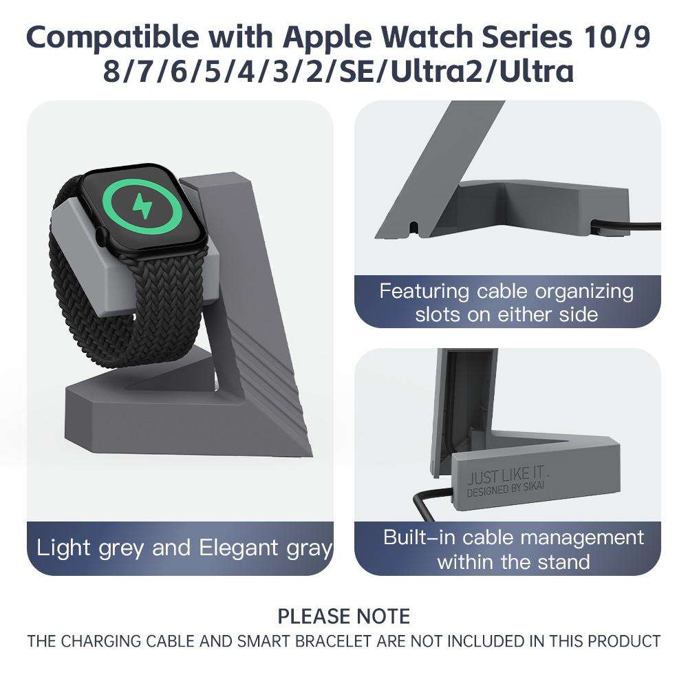 Modern Geometric Apple Watch Charging Stand – Compatible with Series 10/9/8/7/6/5/4/3 & Ultra 1 Dock