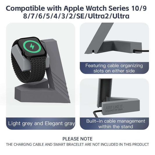 Modern Geometric Apple Watch Charging Stand – Compatible with Series 10/9/8/7/6/5/4/3 & Ultra 1 Dock