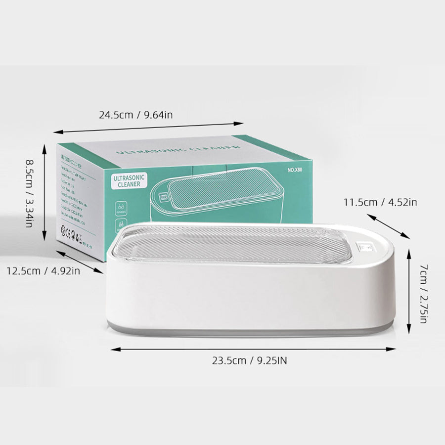 Mini Portable Ultrasonic Cleaner – Digital Household Cleaner for Jewelry Glasses, Watches & Dentures