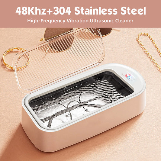 Mini Portable Ultrasonic Cleaner – Digital Household Cleaner for Jewelry Glasses, Watches & Dentures