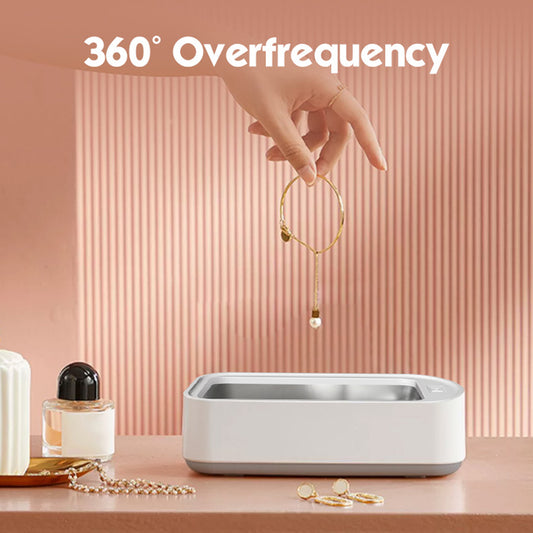 Mini Portable Ultrasonic Cleaner – Digital Household Cleaner for Jewelry Glasses, Watches & Dentures