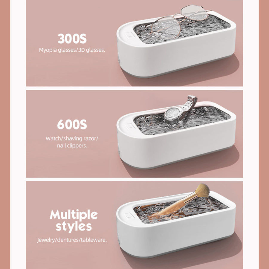 Mini Portable Ultrasonic Cleaner – Digital Household Cleaner for Jewelry Glasses, Watches & Dentures