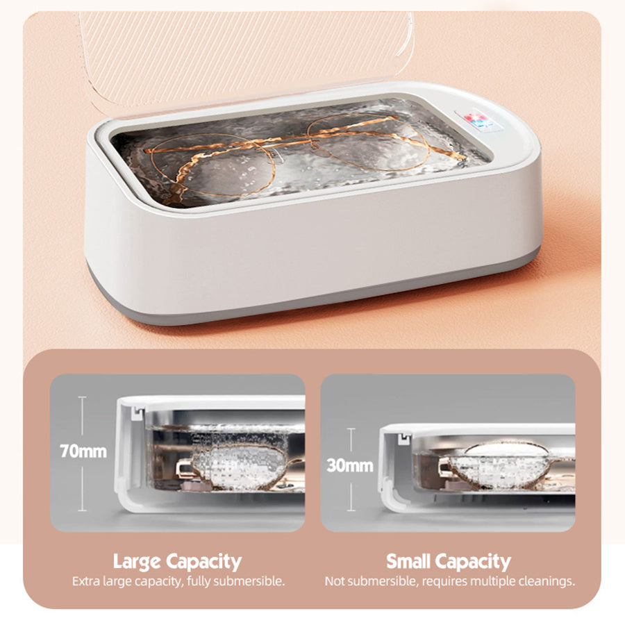 Mini Portable Ultrasonic Cleaner – Digital Household Cleaner for Jewelry Glasses, Watches & Dentures