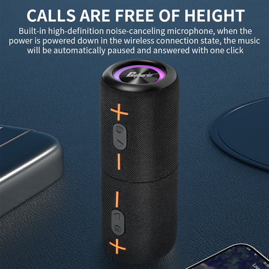Cyboris S10 Wireless Speaker – Detachable TWS, 3D Stereo Bass, IPX6 Waterproof, LED Light, Portable.