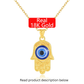18K Real Gold Unisex Evil Eye Pendant - with FREE Gold-Plated 925S Sterling Silver Chain necklace