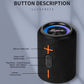Cyboris S10 Wireless Speaker – Detachable TWS, 3D Stereo Bass, IPX6 Waterproof, LED Light, Portable.