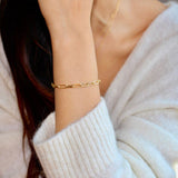 Paperclip Bracelet 316L Stainless Steel Chain Link 18cm Unisex 14K Gold Silver Plated