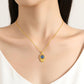 18K Real Gold Unisex Evil Eye Pendant - with FREE Gold-Plated 925S Sterling Silver Chain necklace