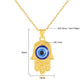 18K Real Gold Unisex Evil Eye Pendant - with FREE Gold-Plated 925S Sterling Silver Chain necklace